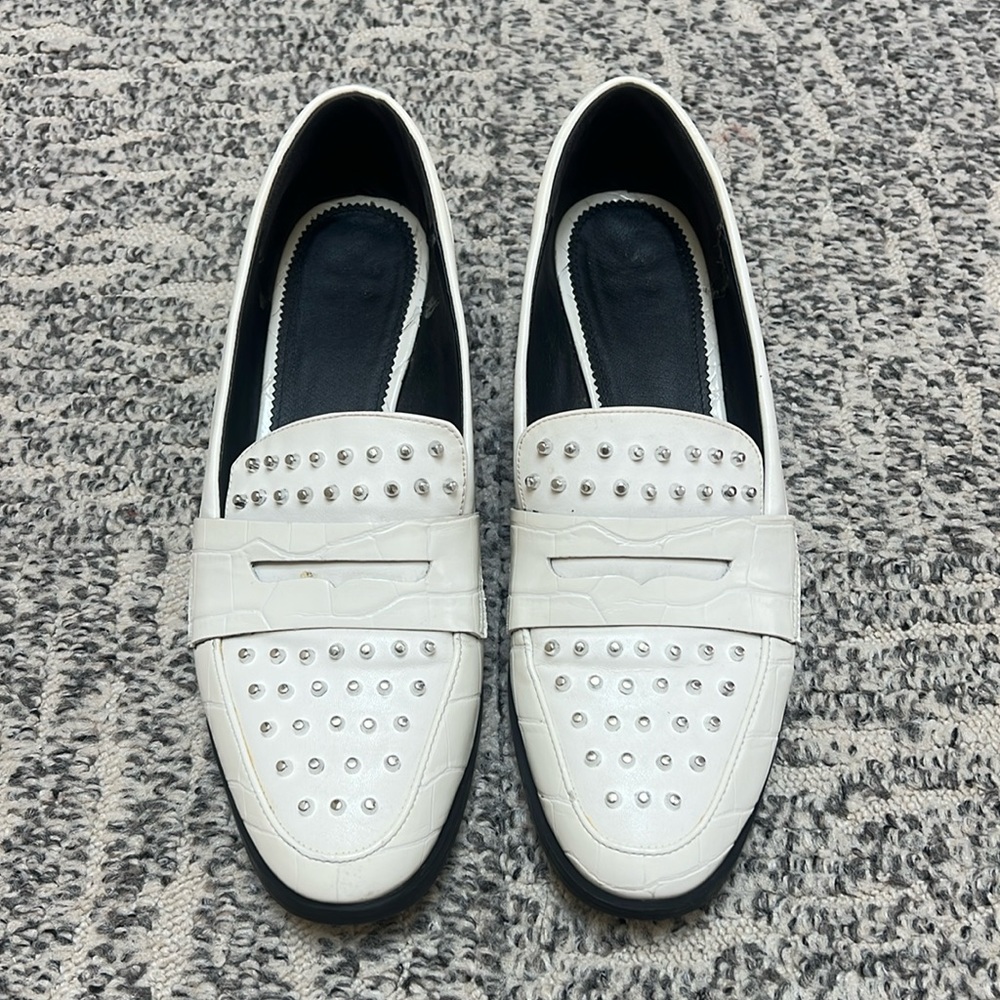 Circus by Sam Edelman White Studded Shoes Loafers